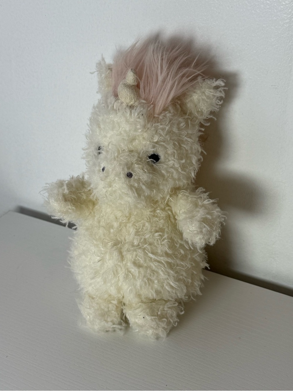 Jellycat Cream Unicorn Plush with Pink Mane
